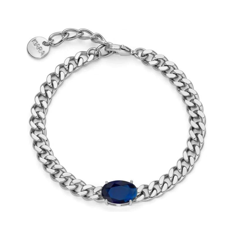 Kiara - Bracciale Basik Catena con Pietra Blu KBRD1803B