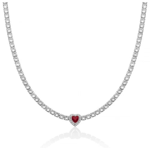 KIARA-Collana Basik Tennis Cuore Rosso