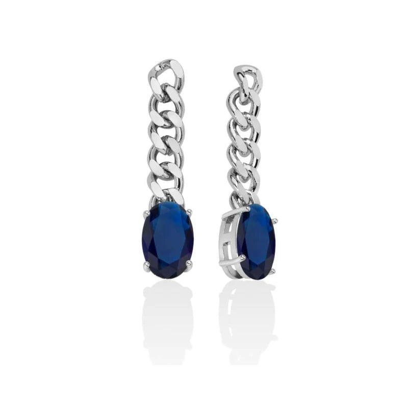 KIARA-Orecchini Basik con Pietre Blu