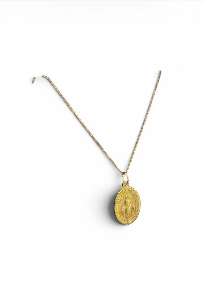 PREZIOSI ARGENTO 952 COLLANA CON MEDAGLIA MIRACOLOSA DORATA
