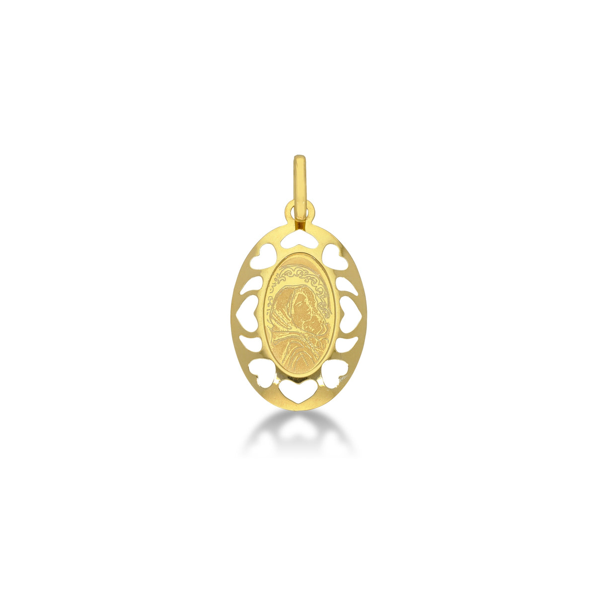 FALCO GIOIELLI  - Medaglia sacra Madonna con bimbo in oro giallo 18k