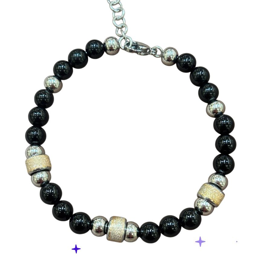 BROSWAY- Bracciale perle nere