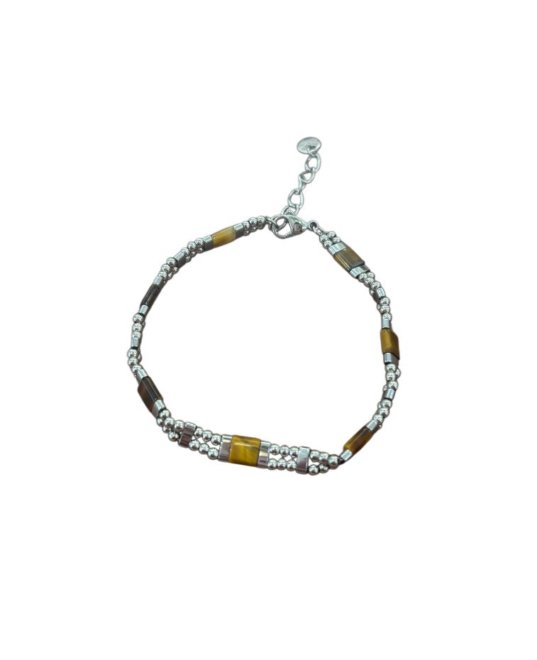 LUCA BARRA - Bracciale con inserti marrone
