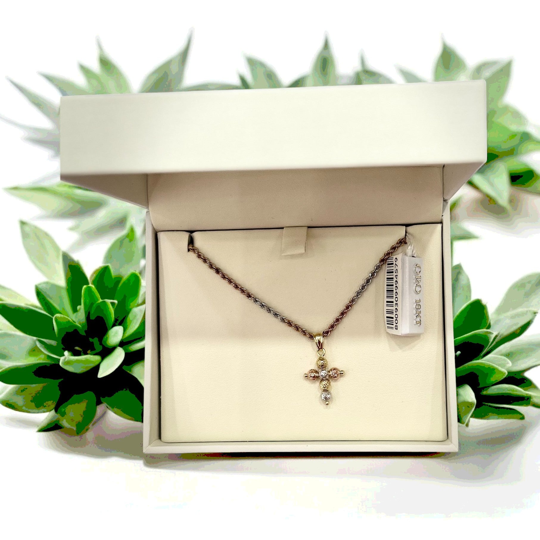 Collana in oro croce mille luci - Oro18kt