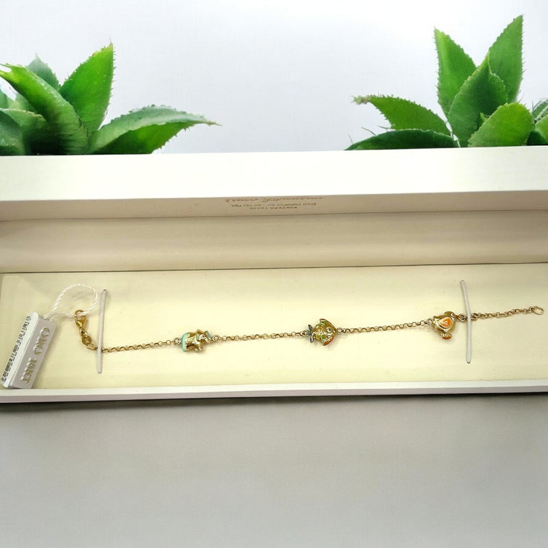 Bracciale Pesciolini Smaltati in Oro 18kt – circa 3,4 gr