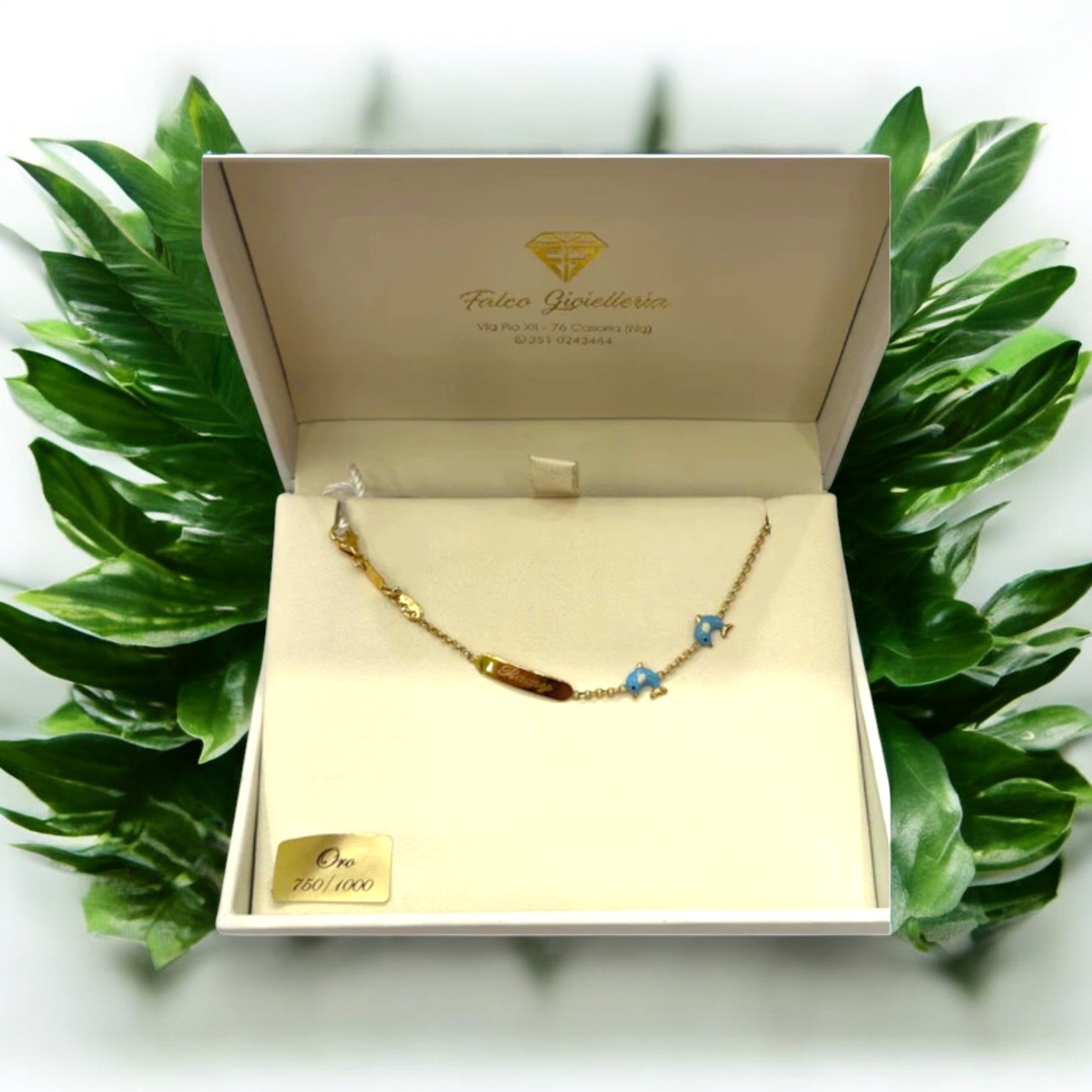 Bracciale baby in oro 18 kt - targhetta