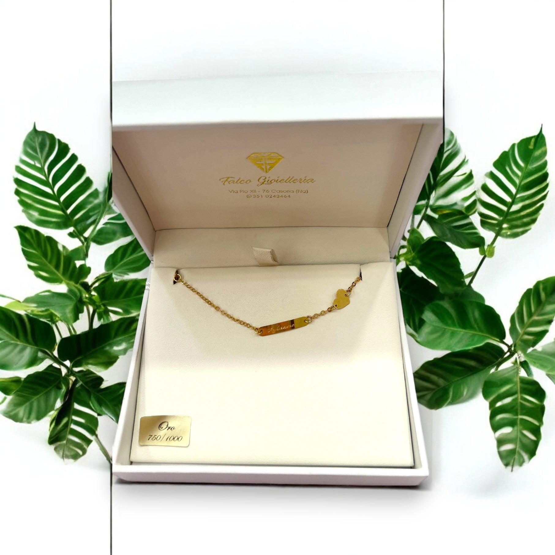 Bracciale baby in oro 18 kt - targhetta