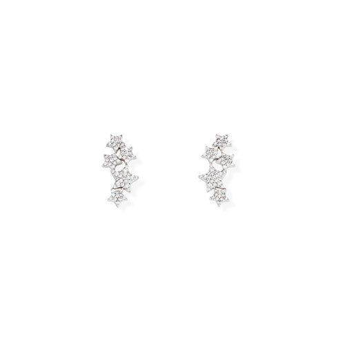 PREZIOSI ARGENTO 925 - Orecchini Constellation di Stelle Zirconi