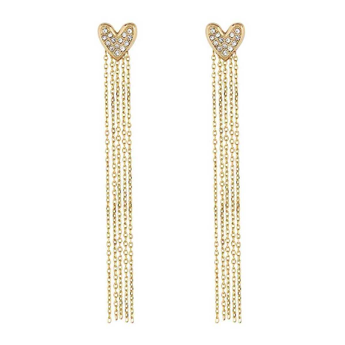 LUI-JO - ORECCHINI CUORE CATENE PENDENTI