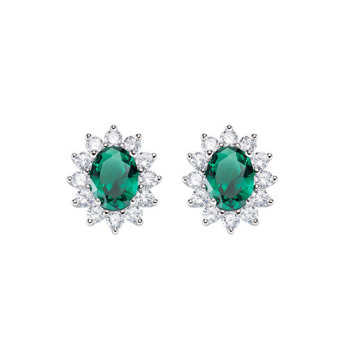 AMEN - Orecchini Royal Lady Zircone Verde - ORLDMBBVE