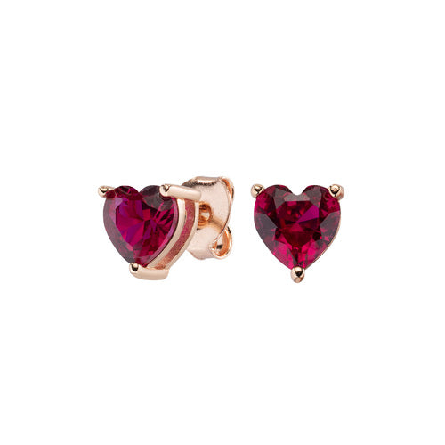 AMEN - Orecchini Solitario Cuore Rubino - ESHRRZ6