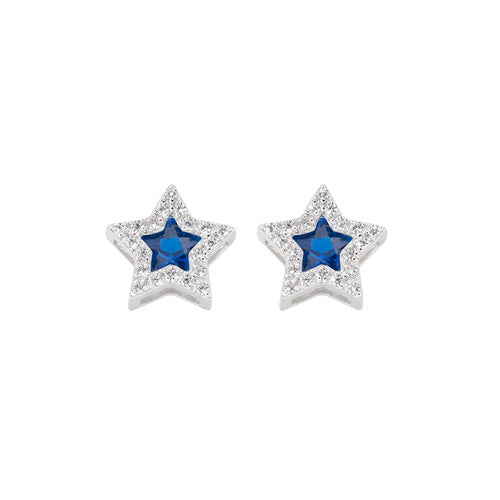 PREZIOSI ARGENTO 925- Orecchini Stella di Zirconi