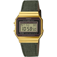 CASIO-Orologio digitale Casio in acciaio gold e tessuto