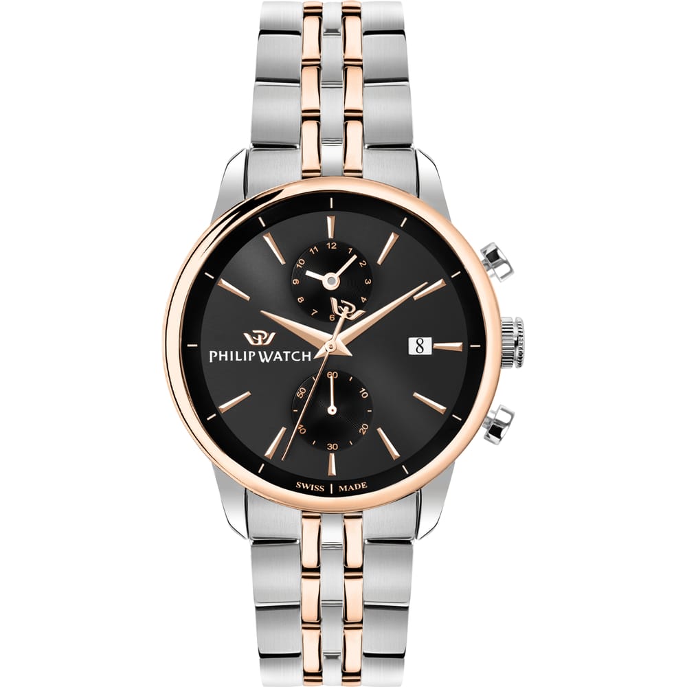 Orologio Philip Watch Anniversary 40mm chrono black dial bicolore