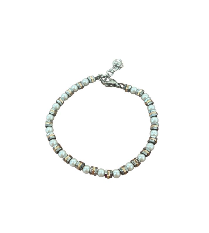 BROSWAY- Bracciale con perline bianche