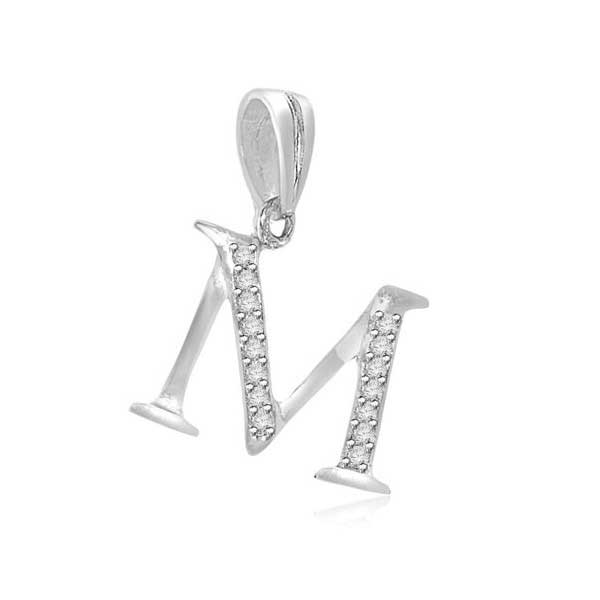 PREZIOSI ARGENTO-Ciondolo in argento 925 lettera M