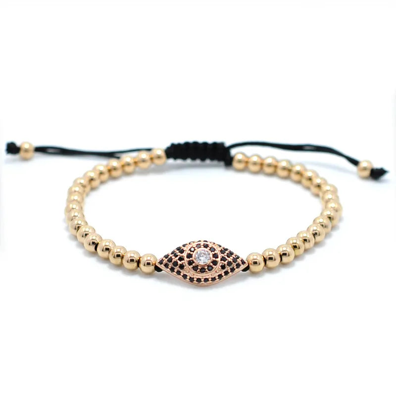 LUCA BARRA - Bracciale in acciaio con fascino nero e perle di macrame