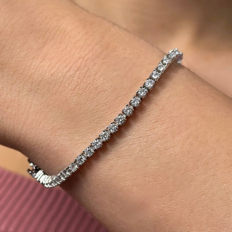 PREZIOSI ARGENTO-Bracciale Tennis in argento 925 con zirconi bianchi