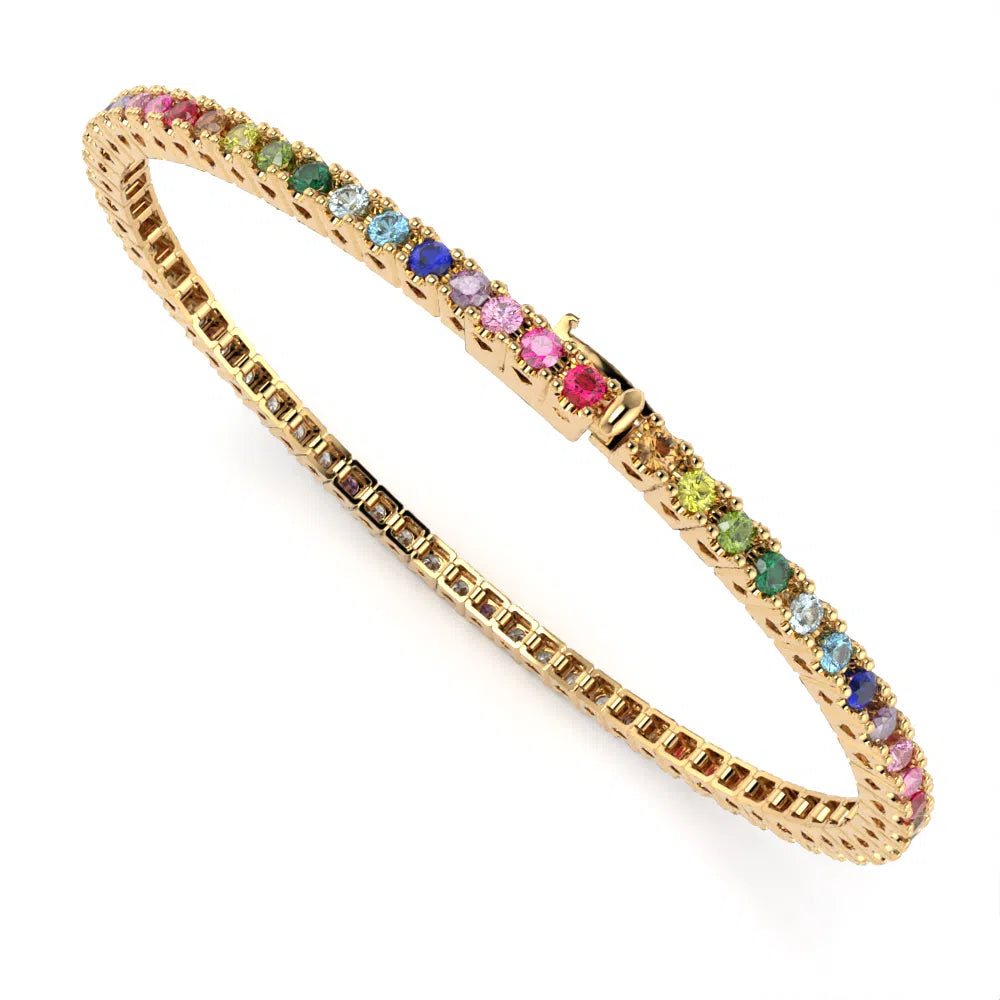 PREZIOSI ARGENTO 925 - Bracciale tennis rainbow