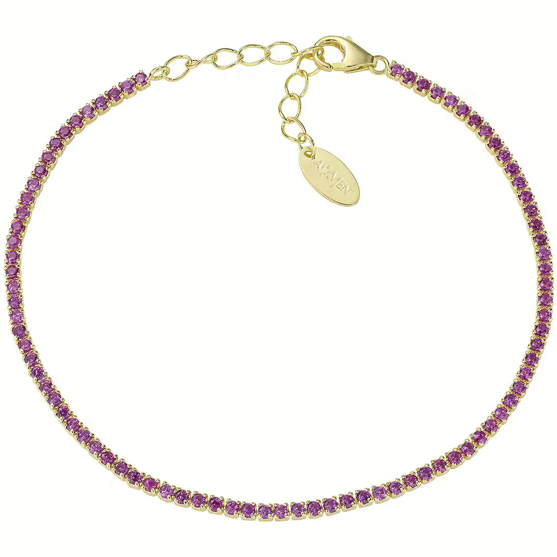 PREZIOSI ARGENTO-Bracciale tennis in argento 925 con zirconi rosa