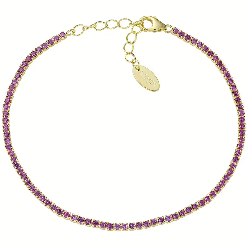 PREZIOSI ARGENTO-Bracciale tennis in argento 925 con zirconi rosa