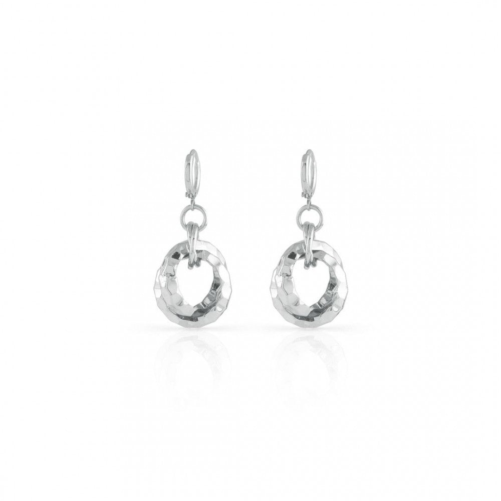 Unoaerre 1580 - Orecchini pendenti con maglia di catena rolò battuta.