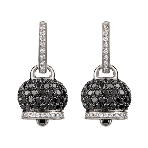 BY SIMON-Orecchini campanella nera e zirconi